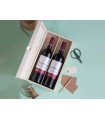 Caja madera 2 Botellas de vino Bisagra y Broche Ref.2botBB