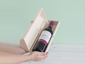 Caja madera octogonal para 1 botella de vino Ref.P1251CO