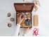 Aged wooden box 23x23x10 cm. with suitcase clasp Ref.PC4E1C