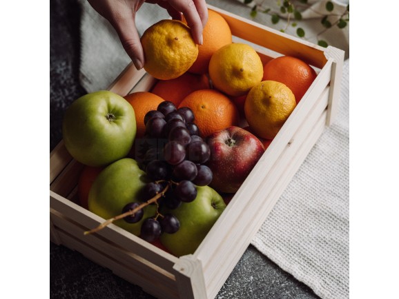 Pine wood basket box 2 sizes Ref.A362517