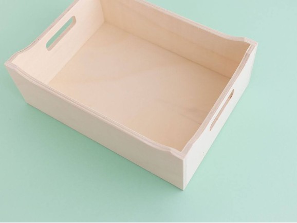 Caja Bandeja de madera 30x22x11 cm. para productos BB Ref.P00TB01