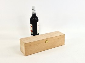 Caja madera 1 Botella vino Bisagra y Broche Ref.1botBBOK