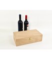 Caja madera 2 Botellas de vino Bisagra y Broche Ref.2botBBOK