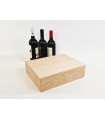 Caja madera 3 Botellas de vino Bisagra y Broche Ref.3botBBOK