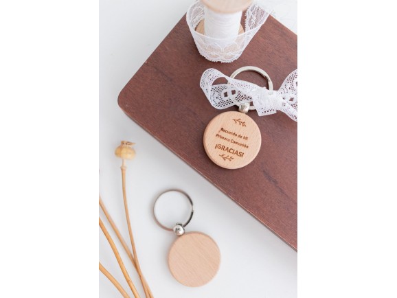 Round wooden keychain Ref.AE2025