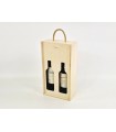 Caja madera para 2 botellas Tapa Corredera Silueta Ref.2BotTCR