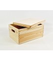 Pine box 35x25x18.5 cm. with lid and handles Ref.DRBOX3