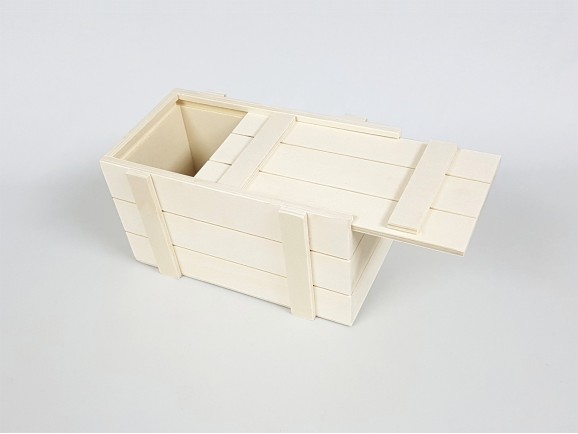 Caja de madera Tipo Embalaje 22x12x12 cm. c/tapa corredera Ref.PC10