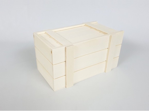 Caja de madera Tipo Embalaje 22x12x12 cm. c/tapa corredera Ref.PC10