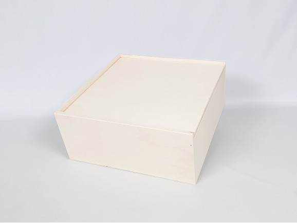 Caja de madera 27x27x12 cm. c/tapa corredera Ref.PC4K