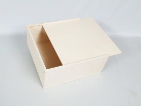 Caja de madera 27x27x12 cm. c/tapa corredera Ref.PC4K