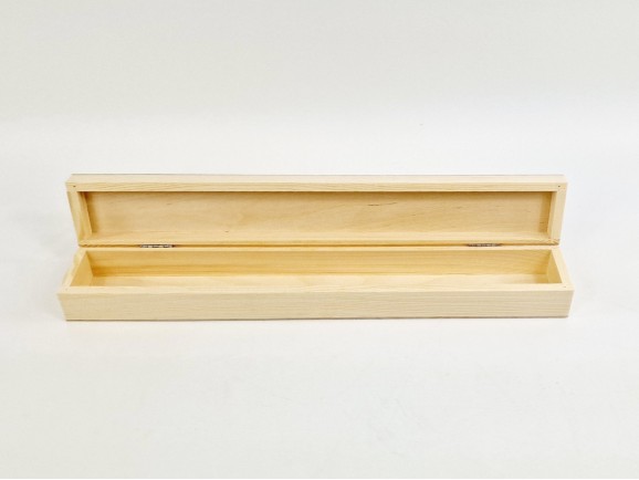 Caja de madera pino larga 47x7x5,5 cm. c/bisagras Ref.DWPZ212