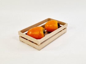 Small wooden basket box 22x13x5.5 cm. 2 slats Ref.DRSN021