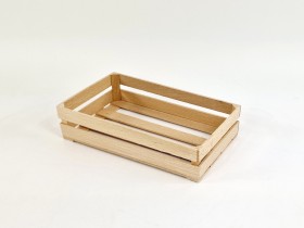 Caja Cesta de madera pequeña 22x13x5,5 cm. 2 listones Ref.DRSN021