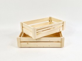 Caja Cesta de madera pino 2 medidas Ref.DRSN10