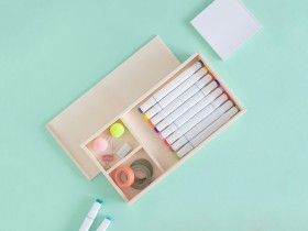 Wooden photo box 20x15 with divider and frame Ref.P1454MS2