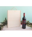 Wooden box for 3 wine bottles with sliding lid Ref.3botTC