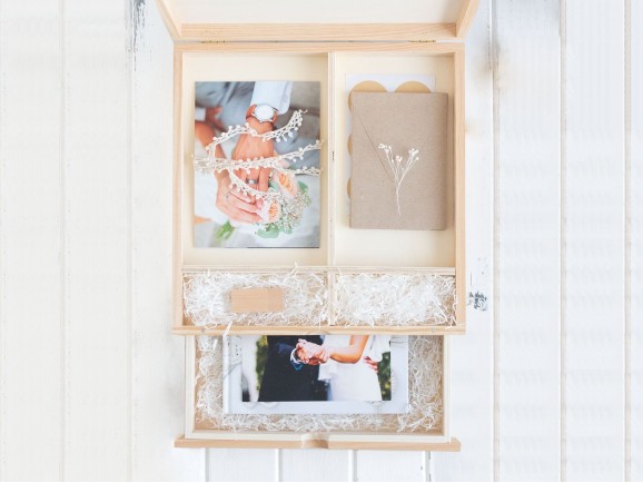 Natural Box 36x36x11 cm. with drawer and dividers Ref.P1454C9B2-G