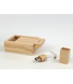 Pack PenDrive Wood and Glass + Natural Box Ref.Pack1002CH5