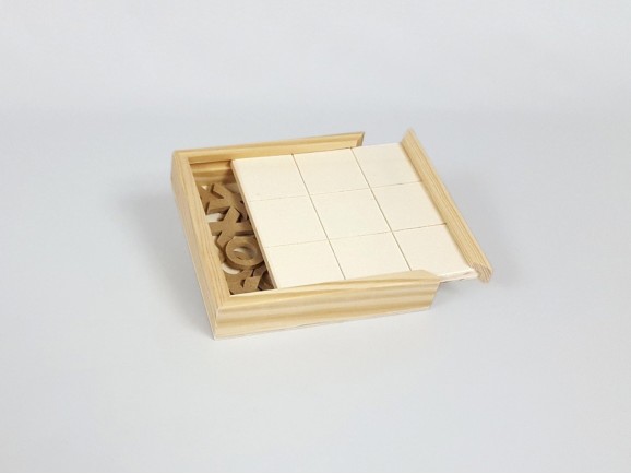 Caja de madera juego tres en raya Ref.P00CJ01