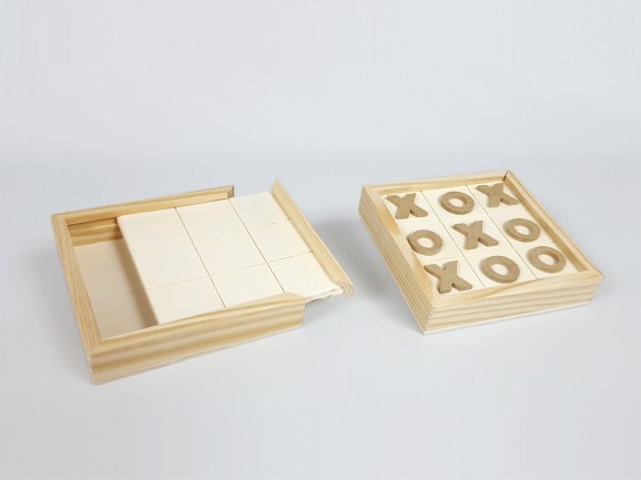 Caja de madera juego tres en raya Ref.P00CJ01