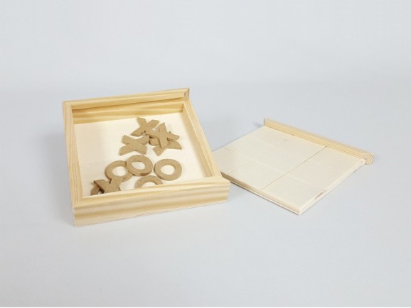 Caja de madera juego tres en raya Ref.P00CJ01