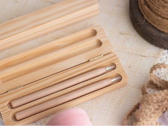 Caja de madera para 2 bolígrafos Ref.P197C03