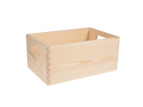 Caja cesta de madera pino 30x20x14,5 cm. c/asas Ref.DRSN130