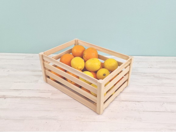 Pine wood basket box 2 sizes Ref.A362517