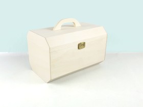 Octagonal wooden suitcase box 31x19x19 cm. with handle Ref.PCM54A