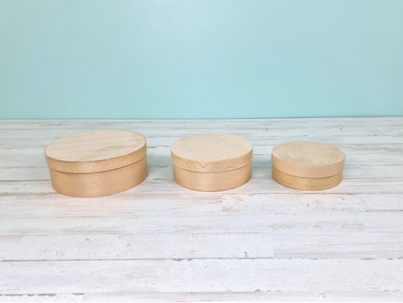 Round wooden Matryoshka boxes 3 pcs. with lid Ref.DRPL400K