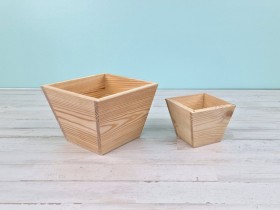 Maceta de madera c/cantos inclinados 2 medidas Ref.DRPO67