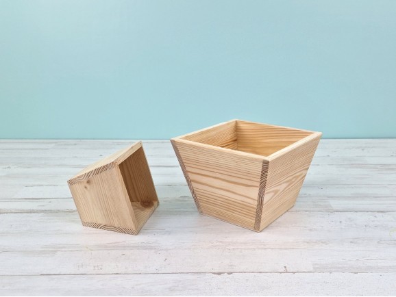 Maceta de madera c/cantos inclinados 2 medidas Ref.DRPO67