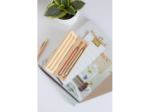 Caja de madera para 2 bolígrafos Ref.P197C03