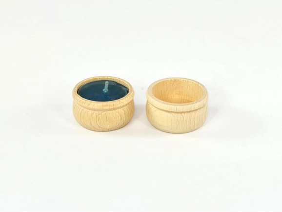 Individual wooden candle holder Ref.OP515392