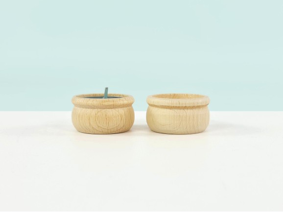 Individual wooden candle holder Ref.OP515392
