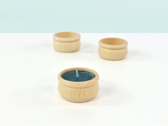 Individual wooden candle holder Ref.OP515392