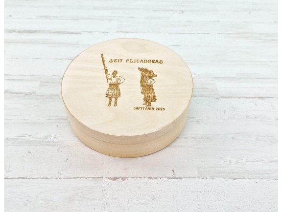 Round wooden box Ø20x6 cm. Ref.DWPL402