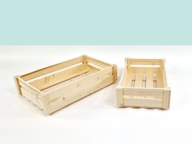 Caja Cesta de madera pino 2 lamas 2 medidas Ref.DRSN10N