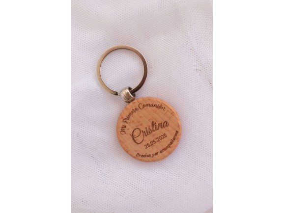 Round wooden keychain Ref.AE2025