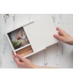 White wooden box for 10x15 photos with wooden lid Ref.P00CF13B1