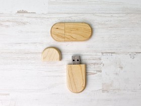 Rounded wooden PenDrive with magnet Ref.USBCH9