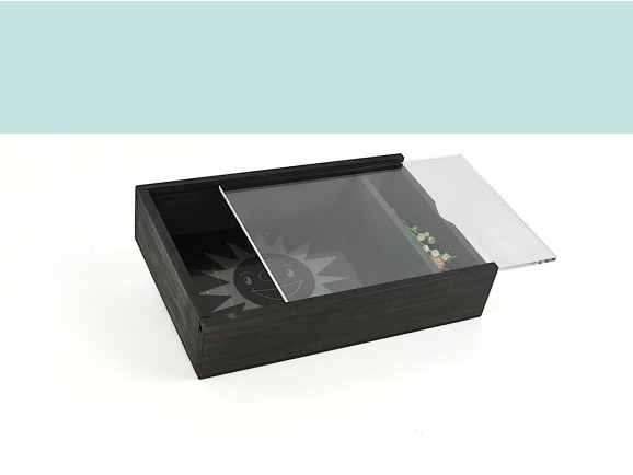 Caja para fotógrafos Negra c/Tapa Metacrilato Ref.P1454DNM