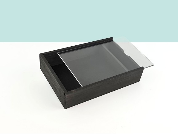 Caja para fotógrafos Negra c/Tapa Metacrilato Ref.P1454DNM