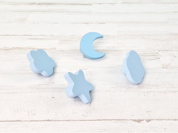 Tiradores infantiles 5 cm. AZUL CELESTE