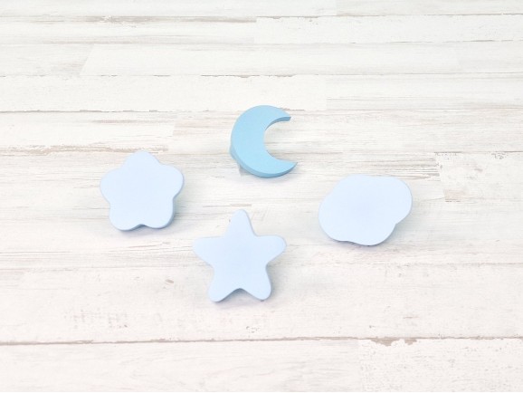 Tiradores infantiles 5 cm. AZUL CELESTE