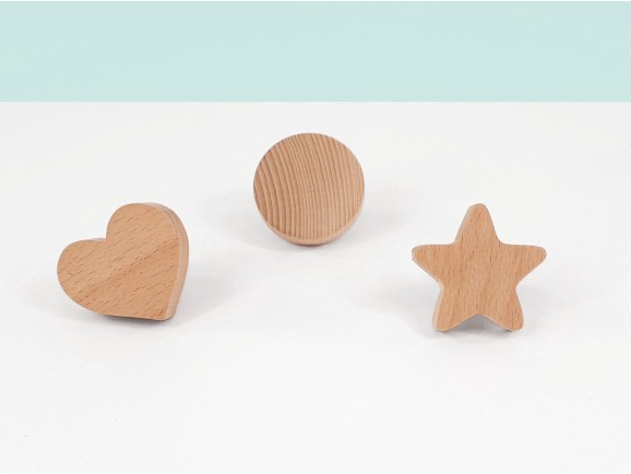 Tiradores infantiles 4 cm. NATURAL