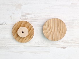 Circle 6 cm children's handles. NATURAL