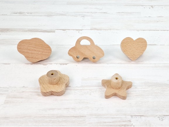 Tiradores infantiles 5 cm. NATURAL