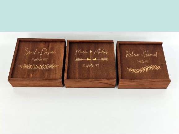 Caja Envejecida fotos 10x15 c/Tapa Madera Ref.P00CF13T